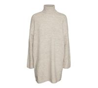 VERO MODA Vmgemma LS Rollneck Knit Dress VMA Noos Vestito Maglione, Plaza Tortora, L Donna