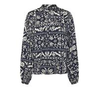 VERO MODA VMGIDDE Aya LS Button Top Wvn GA, Navy Blazer/AOP: Gaya, S
