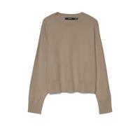 VERO MODA Vmgold Art LS O-Neck Pullover, Visone Argenteo, M