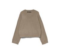 VERO MODA Vmgold Art LS V-Neck Pullover, Visone Argenteo, XS
