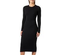 VERO MODA Vmgold Rib Long LS O-Neck Dress Vestito, Nero, S Donna