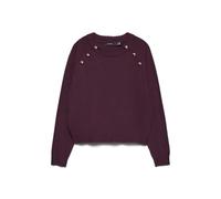 VERO MODA Vmhappy LS O-Neck Button Pullover Boo Jersey, Winetasting, XS da Donna, Winetasting., XS