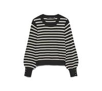 VERO MODA Vmhappy LS O-Nk Button Cuff Pullover Boo, Nero, L, Nero, L