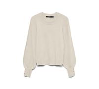 VERO MODA Vmhappy LS O-NK Button Cuff Pullover Boo Pullover Betulla XS Donna, Betulla, XS