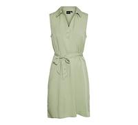 Vero Moda Vmharper SL Collare Cravatta Cintura Abk Dress Vestito, Reseda, M Donna