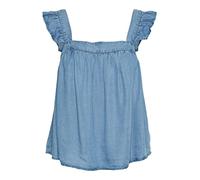 VERO MODA VMHARPER SL Frill Short Top Vestaglia, Medium Blue Denim, M da Donna
