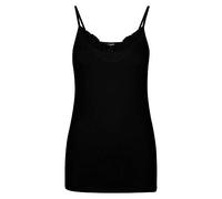 VERO MODA Vminge Lace Singlet Ga Noos, Camicia da Donna Donna, Nero, S