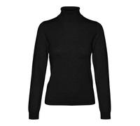 VERO MODA VMIRIS LS Maglione con Collo Arrotolato GA Noos, Nero, S