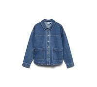 Vero Moda - Camicia giacca di jeans lavaggio blu medio con tasche sul davanti XL
