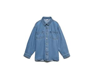VERO MODA Vmjane LS Oversize Denim Shirt, Media Blu Denim, L