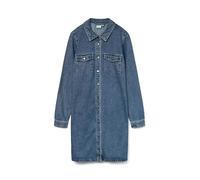 Vero Moda - Vestito camicia a maniche lunghe in denim blu medio M