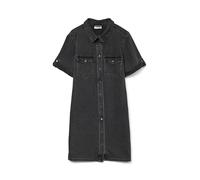VERO MODA Vmjennie SS Short Dress Mix Noos Vestito, Denim Nero, L Donna