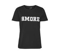 VERO MODA VMJESSY Francis SS Top Box Jrs GA, Black/Print:Love, M