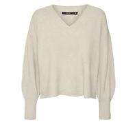 VERO MODA Vmjupiter-Pullover con Scollo a V Maglione Lavorato a Maglia, Betulla, S Donna