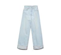 Vero Moda - VMKATHY SHR WIDE FOLD UP DNM JEAN LI3168 Blu - Abbigliamento 26 X 30 Blu