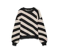 VERO MODA Vmlara LS Ga Boo Rep-Pullover con Scollo Rotondo Maglione Lavorato a Maglia, Nero, S Donna