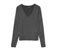 VERO MODA Vmlava Glitter LS V-Neck Top Stripe Ga, Nero, S