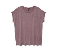 VERO MODA Vmlava Glitter SS Top Stripe Ga Jrs Noos, Marrone Rosa, XS Donna