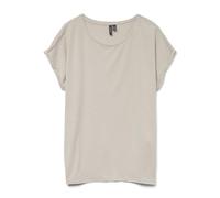 VERO MODA Vmlava Plain SS Top Stripe Ga T-Shirt, Farina d'avena/Strisce: Oro Lurex, L Donna