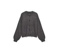 Vero Moda - Cardigan grigio asfalto con scollo rotondo e coste larghe L