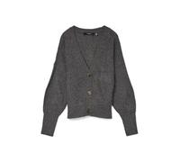 VERO MODA VMLEA LS V-Neck Cuff Cardigan Noos, Asfalto/Dettaglio: w. Fantasma/Tornado, XXL
