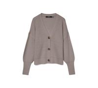 VERO MODA Vmlea LS V-Neck Cuff Cardigan Noos, Maglione Donna, Moon Rock, XS