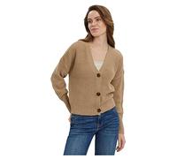 VERO MODA Vmlea Ls V-neck Cuff Cardigan Noos, Maglione Donna, Nomad, M