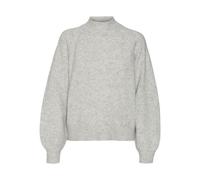 VERO MODA Vmleaf LS Ent-Pullover a Collo Alto Maglione Lavorato a Maglia, Chiaro Grigio Melange, XS Donna