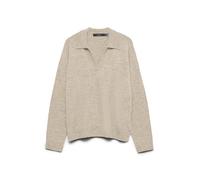VERO MODA Vmlefile LS Poloneck Maglione Noos, Betulla, M