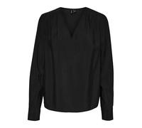 VERO MODA Vmlena LS Pleat Top Wvn Noos Camicia da Donna, Nero, XL