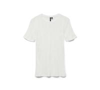 VERO MODA Vmlisa Pointelle SS Top Jrs Noos da Donna, Bianco, XS