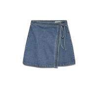 VERO MODA Vmliza Mr Short Wrap Skirt Ga Noos, Media Blu Denim, S Donna