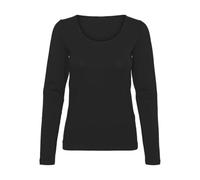 VERO MODA Vmlulu LS-Maglietta a U con Scollo a U Maniche Lunghe, Nero, L Donna