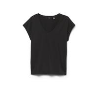 VERO MODA Vmluna SS V-Neck Tee Jrs Noos da Donna, Nero, S