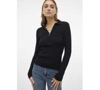 Vero Moda - VMMAITE LS POLO TOP VMA Nero - Abbigliamento XL Nero
