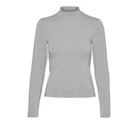 VERO MODA Vmmary LS Ga Jrs Noos-Maglietta a Collo Alto Maniche Lunghe, Chiaro Grigio Melange, M Donna