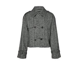 VERO MODA Vmmattie-Giacca Corta, Nero/Dettaglio: Spina di Pesce, M Donna