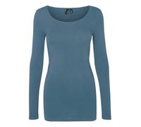VERO MODA Vmmaxi My Ls Soft Long U-Neck Ga Noos, camicia a maniche lunghe, blu (bluestone), L