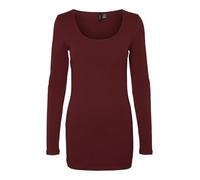 VERO MODA Vmmaxi My Ls Soft Long U-Neck Ga Noos - Maglia a maniche lunghe da donna, Rosso (Cabernet), XL