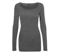 VERO MODA Vmmaxi My Ls Soft Long U-Neck Noos - Maglia a maniche lunghe da donna, Grigio (Medium Grey Melange), XL