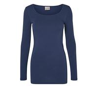 Vero Moda Vmmaxi My Ls Soft Long U-neck Noos, Maglietta a maniche lunghe, Blu (Black Iris), M Donna