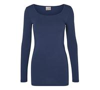 Vero Moda Vmmaxi My Ls Soft Long U-neck Noos, Maglietta a maniche lunghe, Blu (Black Iris), S Donna
