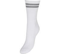 VERO MODA VMMEL STRIPE SPORTY SOCKS NOOS, Calzini Donna, Snow White/Stripes:GREY MELANGE,