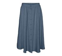 VERO MODA Vmmelaney H/W Button Calf Skirt Wvn Ga, Blu, L Donna