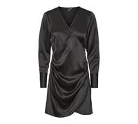 VERO MODA Vmmerle LS Short V-Neck Dress Wvn Ga Mini Abito, Nero, S Donna