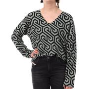 VERO MODA VMMERVE LS 2-Way Loose Top Jrs Boo, Verde Chinois/AOP: GRAP, S