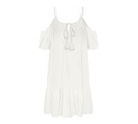 VERO MODA Vmmilan Wvn-Maglietta a Maniche Corte Vestito, Bianco, L Donna