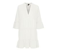 VERO MODA Vmmilan Wvn-Vestito Corto a 3/4, Bianco, M Donna