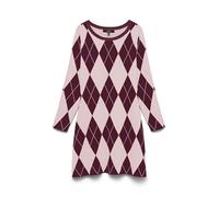 Vero Moda Vmmilano LS Boatneck Argyle Dress LCS, Pink-a-Boo, S Donna