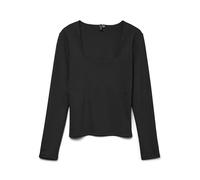 VERO MODA Vmmillion LS Square Neck Top Jrs Noos, Nero, S